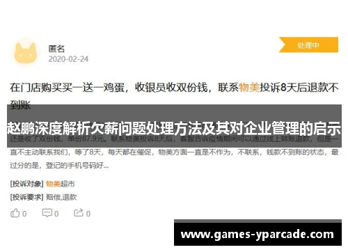 赵鹏深度解析欠薪问题处理方法及其对企业管理的启示